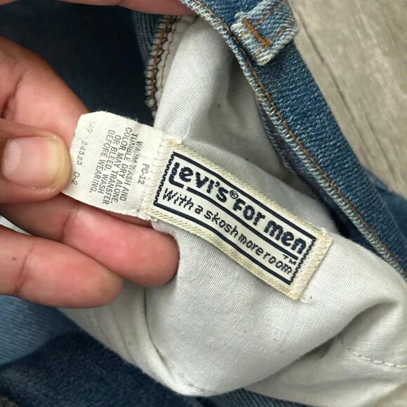 Vintage 70s Levi's Flared Orange Tab Denim Jeans 646 684 Size 40X28 - Picture 7 of 7